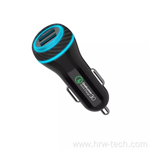 Portable QC3.0 Car Chargers with Dual USB Ports